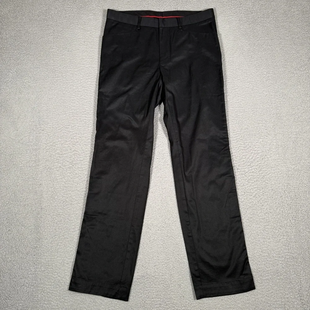 RLX Ralph Lauren Pants Mens 32x31 Black Ankle Zip‎ Golf Chino Straight Fit Logo